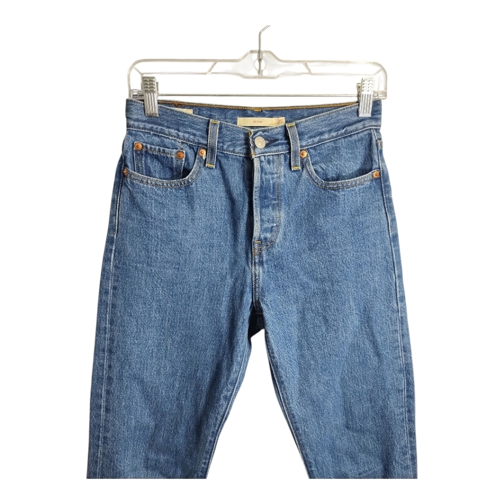 Levis Premium High Waist Wedgie Hidden Button Fly Rodeo Festival Preppy Jean 25 - Picture 3 of 8